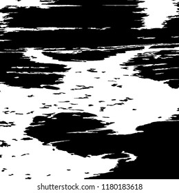 Monochrome Grunge Pattern. Abstract Black and White Texture with Scratched Lines, Spots and Blobs for Web Applications, Wallpaper, Print. Retro Rough Halftone Background with Different Elements.