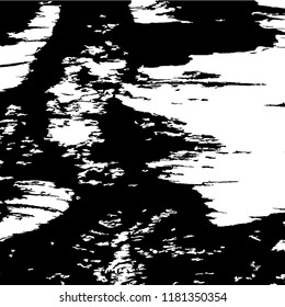 Monochrome Grunge Pattern. Abstract Black and White Texture with Scratched Lines, Spots and Blobs for Web Applications, Banner, Card. Trendy Rough Halftone Background with Different Elements.
