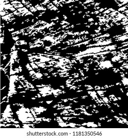 Monochrome Grunge Pattern. Abstract Black and White Texture with Scratched Lines, Spots and Blobs for Wallpaper, Print, Card. Vintage Rough Halftone Background with Different Elements.
