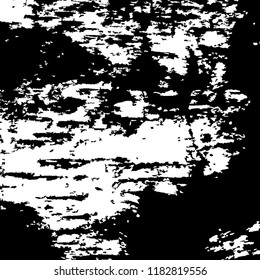 Monochrome Grunge Pattern. Abstract Black and White Texture with Scratched Lines, Spots and Blobs for Web Applications, Wallpaper, Print. Vintage Rough Halftone Background with Different Elements.