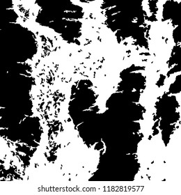 Monochrome Grunge Pattern. Abstract Black and White Texture with Scratched Lines, Spots and Blobs for Wallpaper, Print, Card. Modern Rough Halftone Pattern with Different Elements.