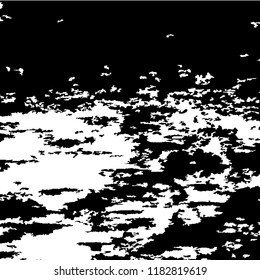 Monochrome Grunge Pattern. Abstract Black and White Texture with Scratched Lines, Spots and Blobs for Web Applications, Wallpaper, Print. Trendy Rough Halftone Pattern with Different Elements.