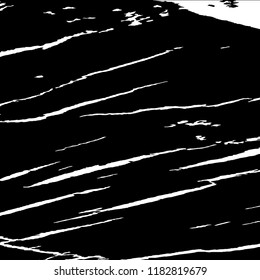 Monochrome Grunge Pattern. Abstract Black and White Texture with Scratched Lines, Spots and Blobs for Print, Card, Banner. Vintage Rough Halftone Background with Different Elements.