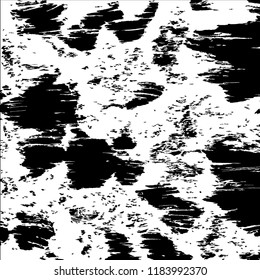 Monochrome Grunge Pattern. Abstract Black and White Texture with Scratched Lines, Spots and Blobs for Web Applications, Wallpaper, Print. Vintage Rough Halftone Background with Different Elements.