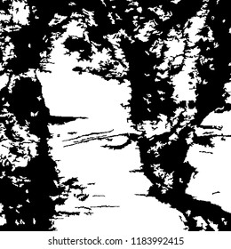 Monochrome Grunge Pattern. Abstract Black and White Texture with Scratched Lines, Spots and Blobs for Wallpaper, Print, Card. Retro Rough Halftone Background with Different Elements.