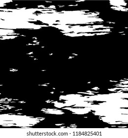 Monochrome Grunge Pattern. Abstract Black and White Texture with Scratched Lines, Spots and Blobs for Web Applications, Wallpaper, Print. Vintage Rough Halftone Background with Different Elements.