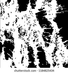 Monochrome Grunge Pattern. Abstract Black and White Texture with Scratched Lines, Spots and Blobs for Print, Card, Banner. Trendy Rough Halftone Background with Different Elements.