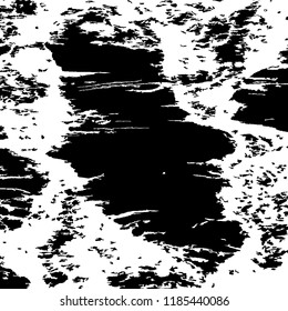 Monochrome Grunge Pattern. Abstract Black and White Texture with Scratched Lines, Spots and Blobs for Wallpaper, Print, Card. Retro Rough Halftone Pattern with Different Elements.