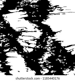 Monochrome Grunge Pattern. Abstract Black and White Texture with Scratched Lines, Spots and Blobs for Web Applications, Banner, Card. Trendy Rough Halftone Pattern with Different Elements.