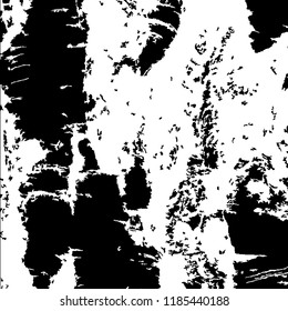 Monochrome Grunge Pattern. Abstract Black and White Texture with Scratched Lines, Spots and Blobs for Web Applications, Wallpaper, Print. Modern Rough Halftone Background with Different Elements.