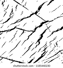 Monochrome Grunge Pattern. Abstract Black and White Texture with Scratched Lines, Spots and Blobs for Print, Card, Banner. Vintage Rough Halftone Background with Different Elements.