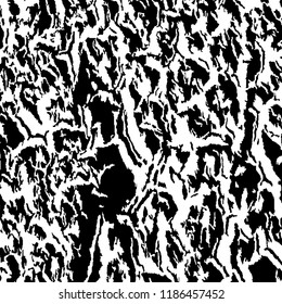 Monochrome Grunge Pattern. Abstract Black and White Texture with Scratched Lines, Spots and Blobs for Web Applications, Banner, Card. Trendy Rough Halftone Pattern with Different Elements.