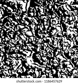 Monochrome Grunge Pattern. Abstract Black and White Texture with Scratched Lines, Spots and Blobs for Wallpaper, Print, Card. Trendy Rough Halftone Pattern with Different Elements.