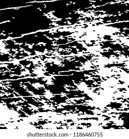 Monochrome Grunge Pattern. Abstract Black and White Texture with Scratched Lines, Spots and Blobs for Print, Card, Banner. Modern Rough Halftone Background with Different Elements.