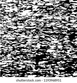 Monochrome Grunge Pattern. Abstract Black and White Texture with Scratched Lines, Spots and Blobs for Web Applications, Wallpaper, Print. Trendy Rough Halftone Background with Different Elements.