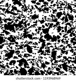 Monochrome Grunge Pattern. Abstract Black and White Texture with Scratched Lines, Spots and Blobs for Wallpaper, Print, Card. Vintage Rough Halftone Background with Different Elements.