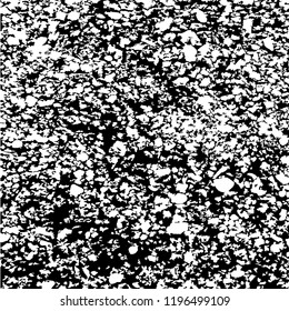 Monochrome Grunge Pattern. Abstract Black and White Texture with Scratched Lines, Spots and Blobs for Web Applications, Banner, Card. Vintage Rough Halftone Background with Different Elements.