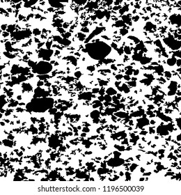 Monochrome Grunge Pattern. Abstract Black and White Texture with Scratched Lines, Spots and Blobs for Card, Print, Mobile Applications. Retro Rough Halftone Background with Different Elements.