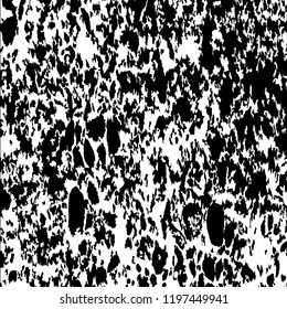 Monochrome Grunge Pattern. Abstract Black and White Texture with Scratched Lines, Spots and Blobs for Wallpaper, Print, Card. Vintage Rough Halftone Background with Different Elements.