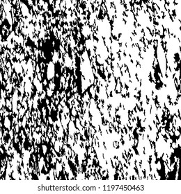 Monochrome Grunge Pattern. Abstract Black and White Texture with Scratched Lines, Spots and Blobs for Print, Card, Banner. Retro Rough Halftone Background with Different Elements.