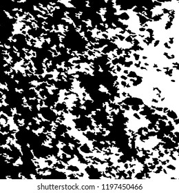 Monochrome Grunge Pattern. Abstract Black and White Texture with Scratched Lines, Spots and Blobs for Card, Print, Mobile Applications. Trendy Rough Halftone Background with Different Elements.