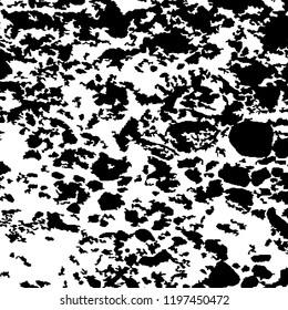 Monochrome Grunge Pattern. Abstract Black and White Texture with Scratched Lines, Spots and Blobs for Banner, Card, Wallpaper. Modern Rough Halftone Pattern with Different Elements.