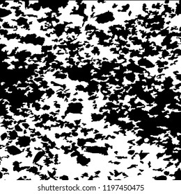 Monochrome Grunge Pattern. Abstract Black and White Texture with Scratched Lines, Spots and Blobs for Web Applications, Banner, Card. Retro Rough Halftone Background with Different Elements.