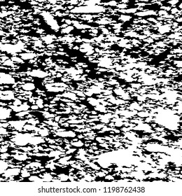 Monochrome Grunge Pattern. Abstract Black and White Texture with Scratched Lines, Spots and Blobs for Card, Print, Mobile Applications. Modern Rough Halftone Pattern with Different Elements.