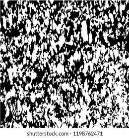 Monochrome Grunge Pattern. Abstract Black and White Texture with Scratched Lines, Spots and Blobs for Wallpaper, Print, Card. Trendy Rough Halftone Background with Different Elements.