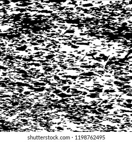 Monochrome Grunge Pattern. Abstract Black and White Texture with Scratched Lines, Spots and Blobs for Print, Card, Banner. Vintage Rough Halftone Pattern with Different Elements.