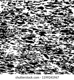 Monochrome Grunge Pattern. Abstract Black and White Texture with Scratched Lines, Spots and Blobs for Web Applications, Banner, Card. Trendy Rough Halftone Pattern with Different Elements.