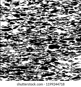 Monochrome Grunge Pattern. Abstract Black and White Texture with Scratched Lines, Spots and Blobs for Print, Card, Banner. Retro Rough Halftone Background with Different Elements.