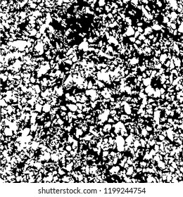 Monochrome Grunge Pattern. Abstract Black and White Texture with Scratched Lines, Spots and Blobs for Web Applications, Wallpaper, Print. Retro Rough Halftone Background with Different Elements.