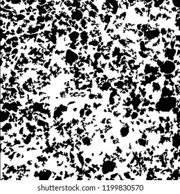 Monochrome Grunge Pattern. Abstract Black and White Texture with Scratched Lines, Spots and Blobs for Banner, Card, Wallpaper. Retro Rough Halftone Pattern with Different Elements.