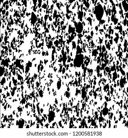 Monochrome Grunge Pattern. Abstract Black and White Texture with Scratched Lines, Spots and Blobs for Card, Print, Mobile Applications. Retro Rough Halftone Background with Different Elements.