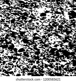 Monochrome Grunge Pattern. Abstract Black and White Texture with Scratched Lines, Spots and Blobs for Web Applications, Wallpaper, Print. Modern Rough Halftone Background with Different Elements.