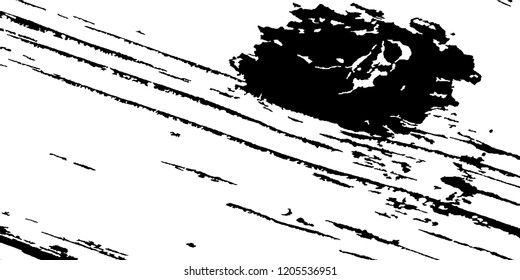Monochrome Grunge Pattern. Abstract Black and White Texture with Scratched Lines, Spots and Blobs for Web Applications, Wallpaper, Print. Modern Rough Halftone Background with Different Elements.