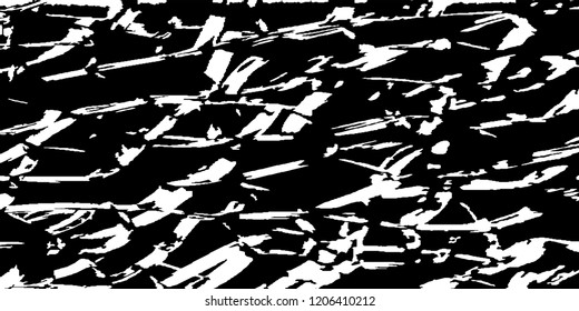 Monochrome Grunge Pattern. Abstract Black and White Texture with Scratched Lines, Spots and Blobs for Print, Card, Banner. Retro Rough Halftone Pattern with Different Elements.
