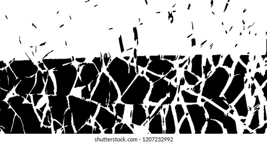 Monochrome Grunge Pattern. Abstract Black and White Texture with Scratched Lines, Spots and Blobs for Wallpaper, Print, Card. Retro Rough Halftone Background with Different Elements.