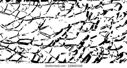 Monochrome Grunge Pattern. Abstract Black and White Texture with Scratched Lines, Spots and Blobs for Web Applications, Wallpaper, Print. Trendy Rough Halftone Pattern with Different Elements.