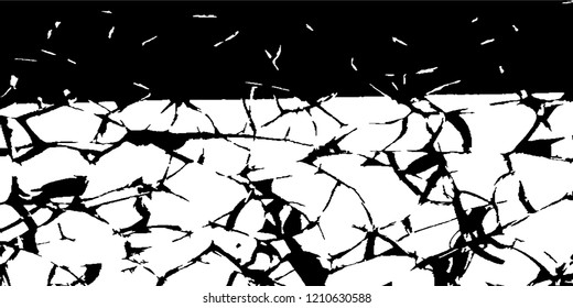 Monochrome Grunge Pattern. Abstract Black and White Texture with Scratched Lines, Spots and Blobs for Banner, Card, Wallpaper. Vintage Rough Halftone Pattern with Different Elements.