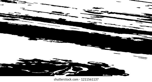 Monochrome Grunge Pattern. Abstract Black and White Texture with Scratched Lines, Spots and Blobs for Wallpaper, Print, Card. Trendy Rough Halftone Background with Different Elements.