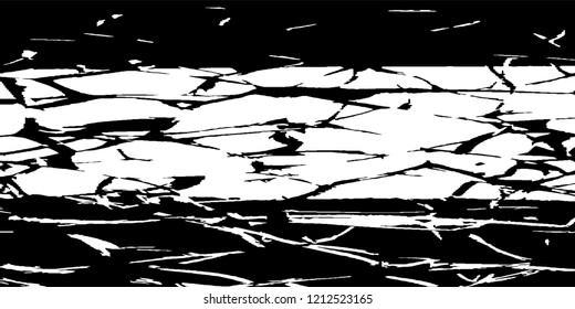 Monochrome Grunge Pattern. Abstract Black and White Texture with Scratched Lines, Spots and Blobs for Banner, Card, Wallpaper. Modern Rough Halftone Background with Different Elements.