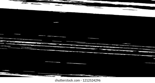Monochrome Grunge Pattern. Abstract Black and White Texture with Scratched Lines, Spots and Blobs for Print, Card, Banner. Retro Rough Halftone Pattern with Different Elements.