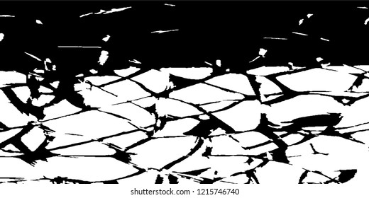 Monochrome Grunge Pattern. Abstract Black and White Texture with Scratched Lines, Spots and Blobs for Card, Print, Mobile Applications. Retro Rough Halftone Background with Different Elements.