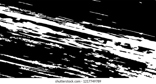 Monochrome Grunge Pattern. Abstract Black and White Texture with Scratched Lines, Spots and Blobs for Wallpaper, Print, Card. Trendy Rough Halftone Background with Different Elements.