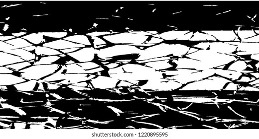 Monochrome Grunge Pattern. Abstract Black and White Texture with Scratched Lines, Spots and Blobs for Print, Card, Banner. Modern Rough Halftone Background with Different Elements.