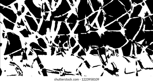 Monochrome Grunge Pattern. Abstract Black and White Texture with Scratched Lines, Spots and Blobs for Wallpaper, Print, Card. Modern Rough Halftone Pattern with Different Elements.