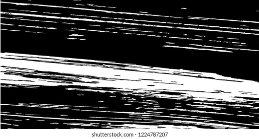 Monochrome Grunge Pattern. Abstract Black and White Texture with Scratched Lines, Spots and Blobs for Banner, Card, Wallpaper. Vintage Rough Halftone Background with Different Elements.