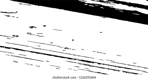 Monochrome Grunge Pattern. Abstract Black and White Texture with Scratched Lines, Spots and Blobs for Banner, Card, Wallpaper. Vintage Rough Halftone Pattern with Different Elements.